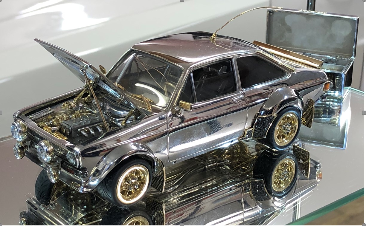 Tiny Classic Ford Escort Made of Gold, Diamonds and Silver Expec